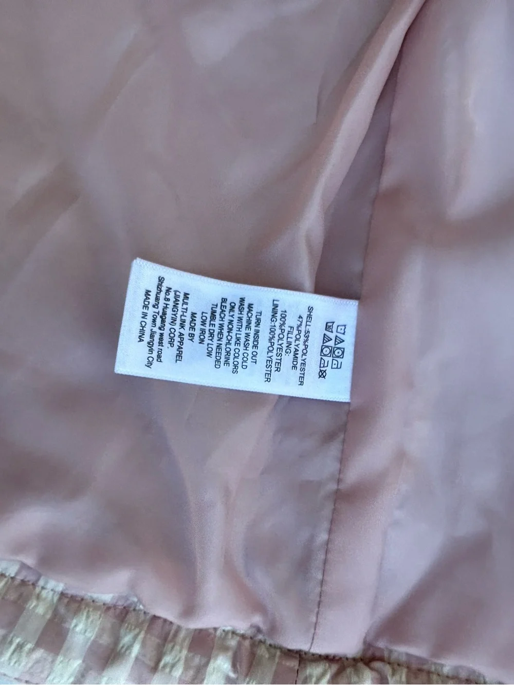 Max Studio Pink and Cream Gingham Quilted Jacket